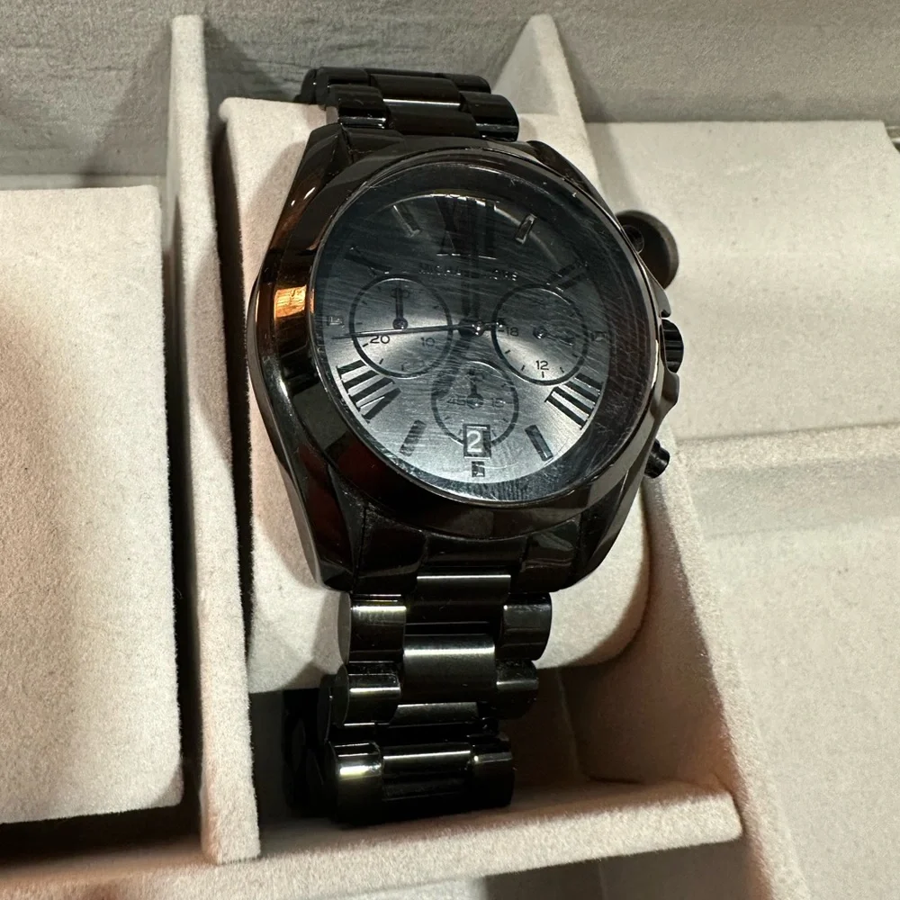 Michael Kors All-Black Chronograph Stainless Steel Watch - Picture 4 of 5